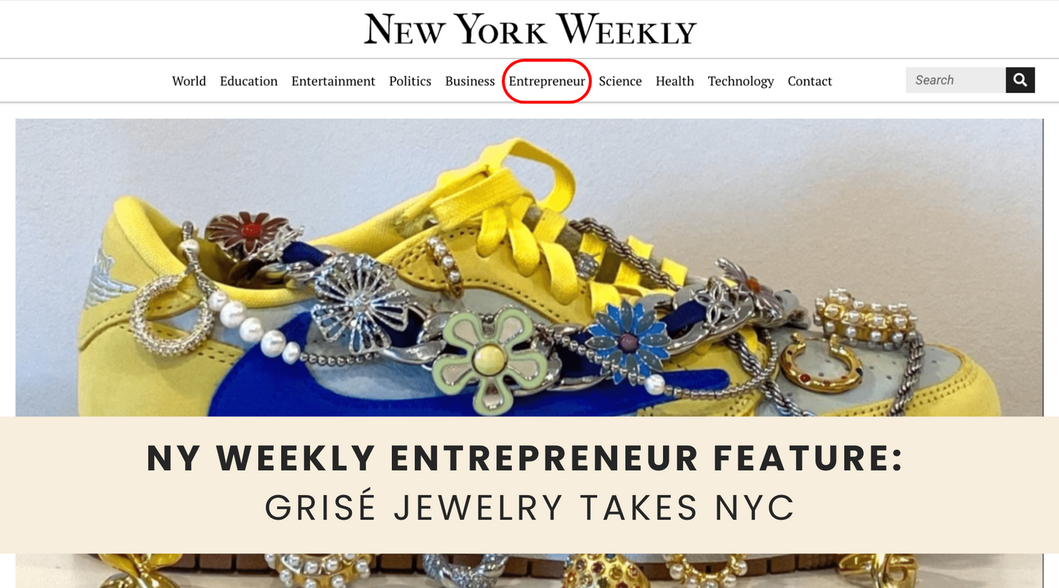 NY Weekly Magazine Entrepreneur Section: GRISÉ Jewelry Takes NYC