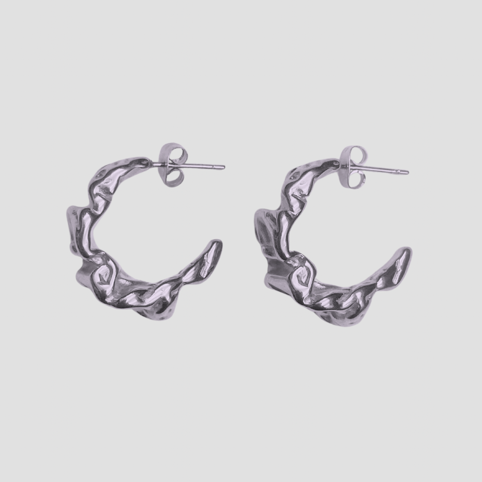 Midi Rugged Steel Earrings - Premium Earrings from GRISE NYC - Just $58! Shop now at GRISÉ NYC