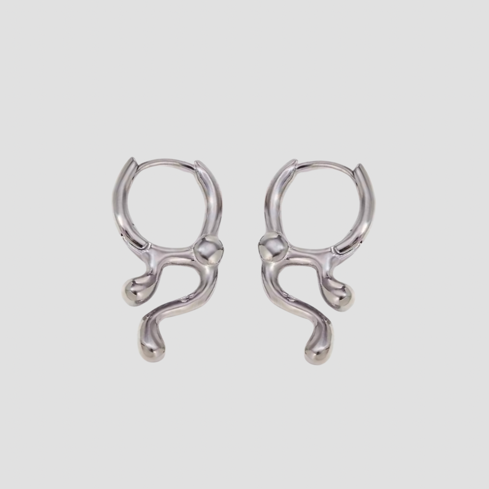 Drip Huggie Steel 2.0 Earrings - Premium Earrings from GRISE NYC - Just $48! Shop now at GRISÉ NYC