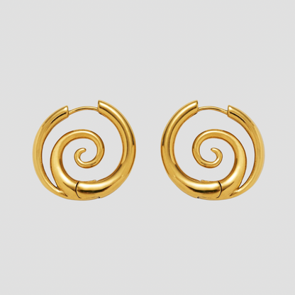 Swirl 18k Gold Hoop Earrings - GRISÉ NYC 1