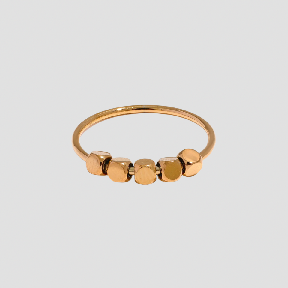 Dainty Bead 18k Gold Ring