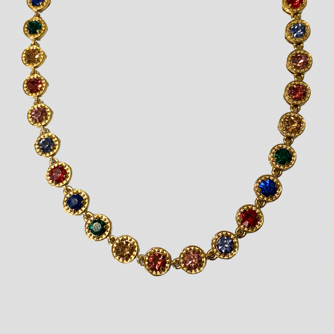 Multicolor Gemstone 18k Gold Necklace - GRISÉ NYC 1