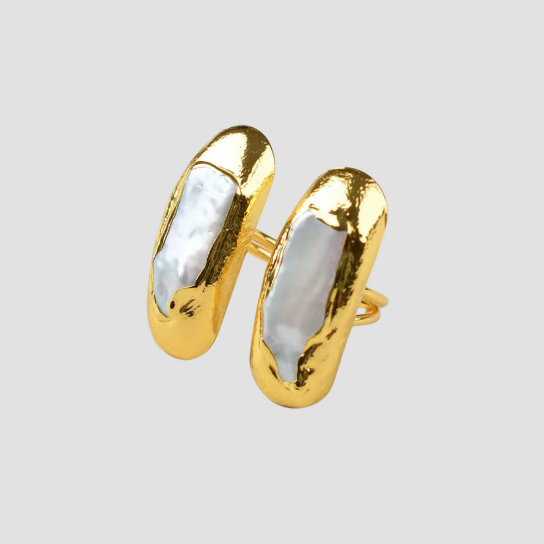 Baroque Pearl Double Pill Ring - Premium Rings from GRISE NYC - Just $58! Shop now at GRISÉ NYC