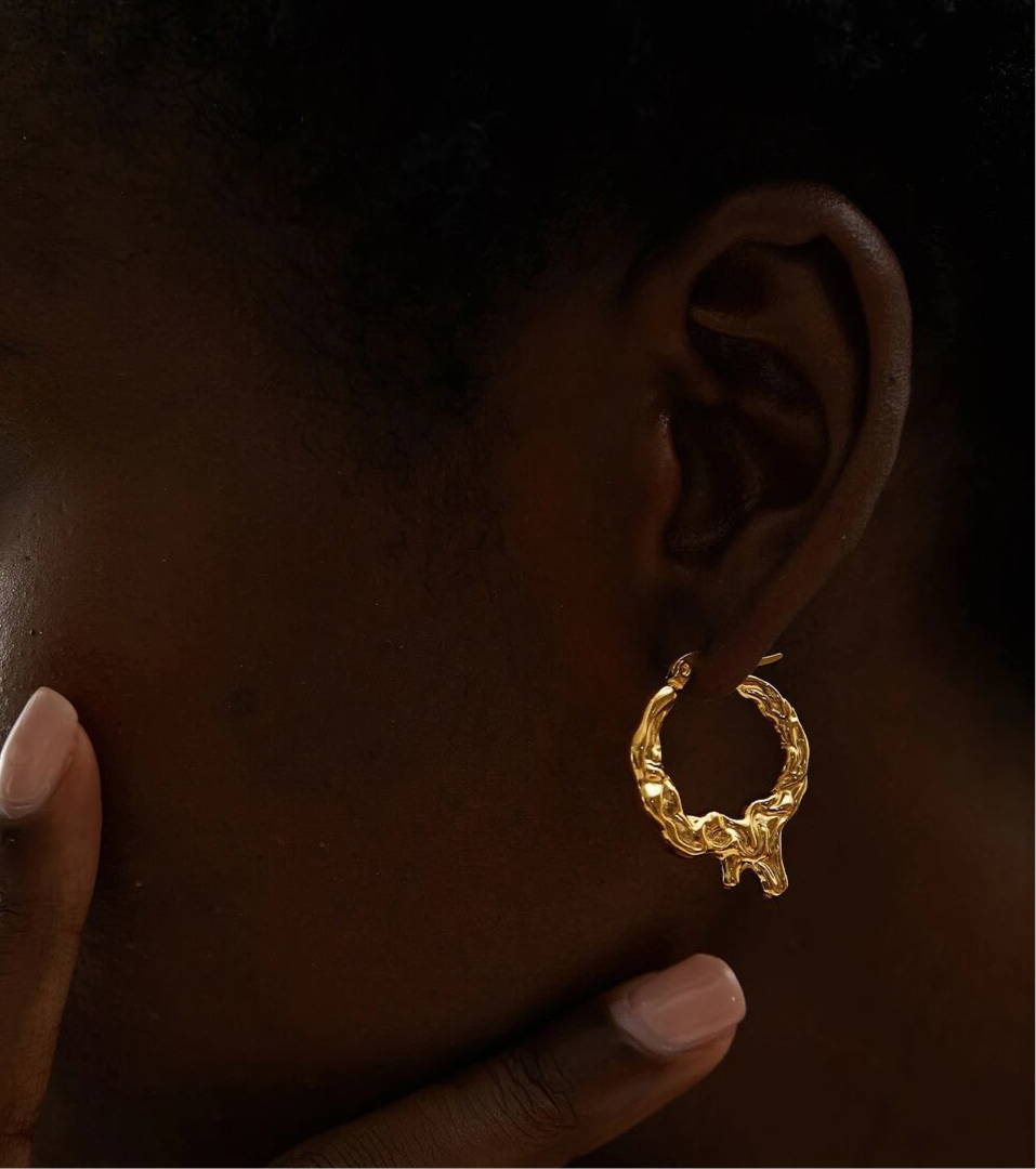 Fuego Drip 18k Gold Hoop Earrings