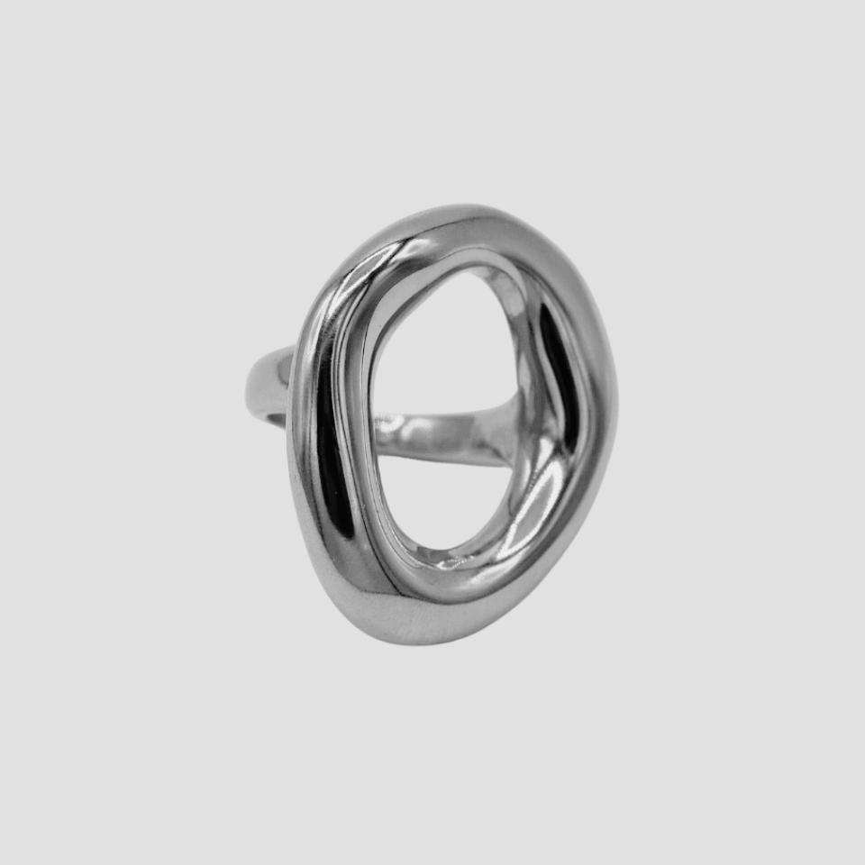 XL Oblong Steel Ring - Premium Rings from GRISE NYC - Just $58! Shop now at GRISÉ NYC