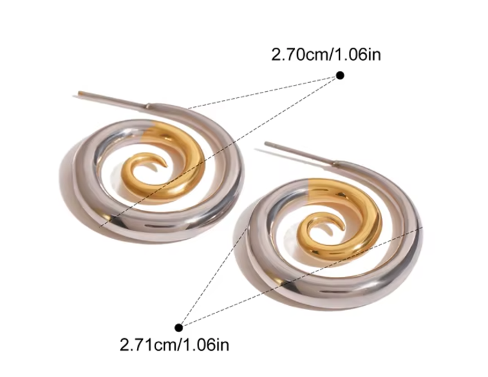 2-Tone Swirl Earrings