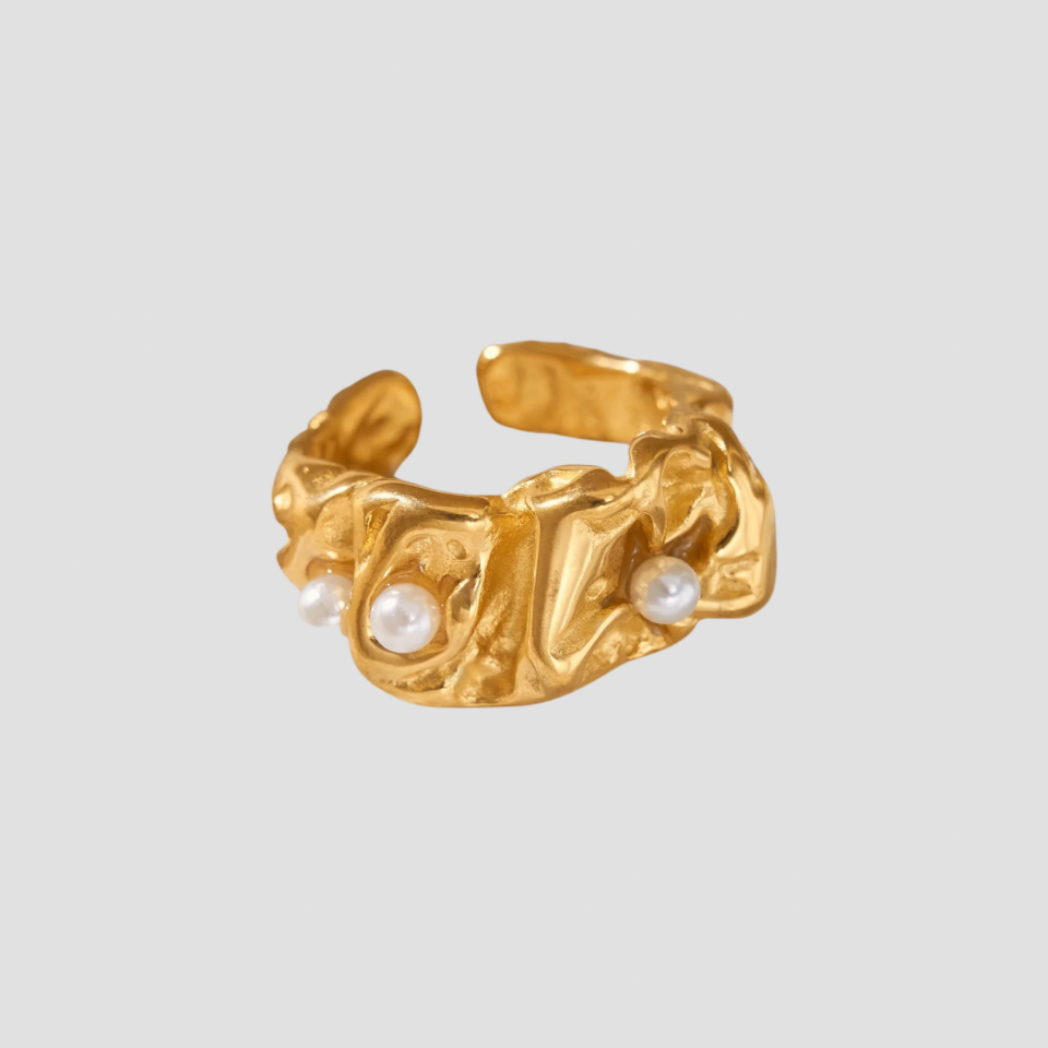 Rugged Pearl 18k Gold Ring - GRISÉ NYC 1