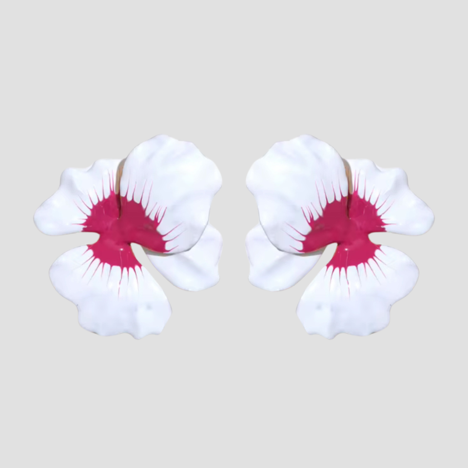 Flower Enamel 18k Gold Earrings - Premium Earrings from GRISE NYC - Just $52! Shop now at GRISÉ NYC