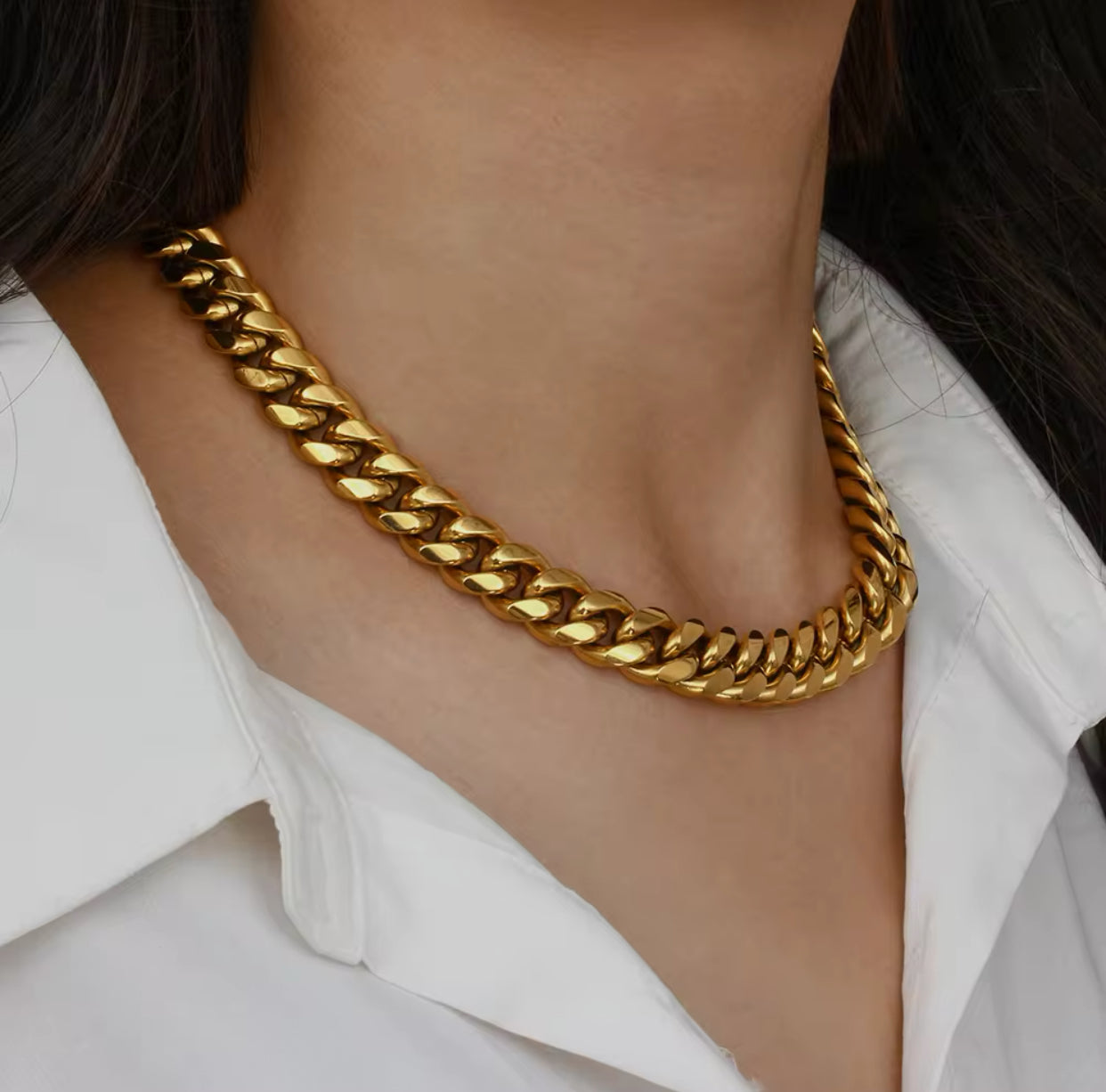 Thick Cuban 18k Gold Necklace - Premium Necklaces from GRISE NYC - Just $80! Shop now at GRISÉ NYC