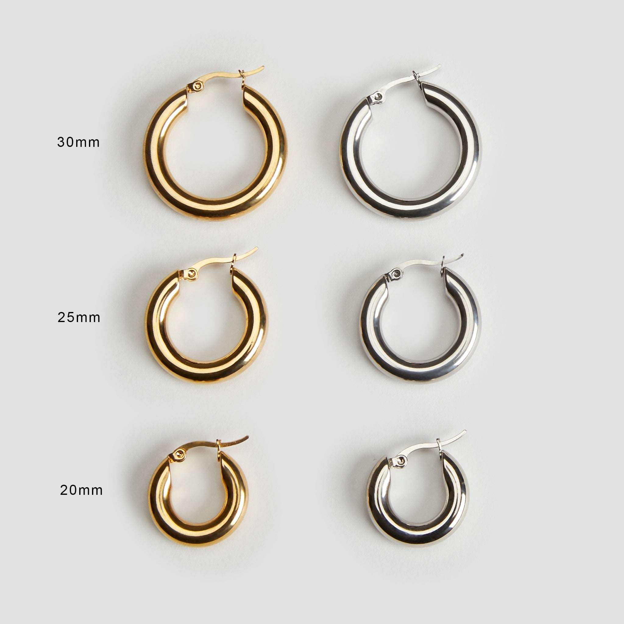 18k Gold Hoop Earrings-grise-nyc.com