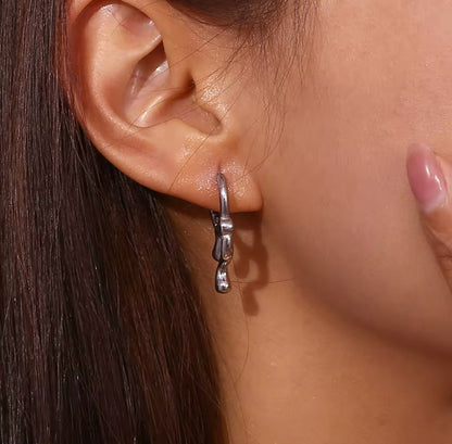 Drip Huggie Steel 2.0 Earrings - Premium Earrings from GRISE NYC - Just $48! Shop now at GRISÉ NYC