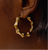 Bamboo 18k Gold Hoop Earrings