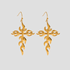 Wildfire Cross Dangle 18k Gold Earrings