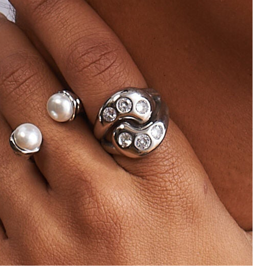 Ying Yang Gem Stainless Steel Ring