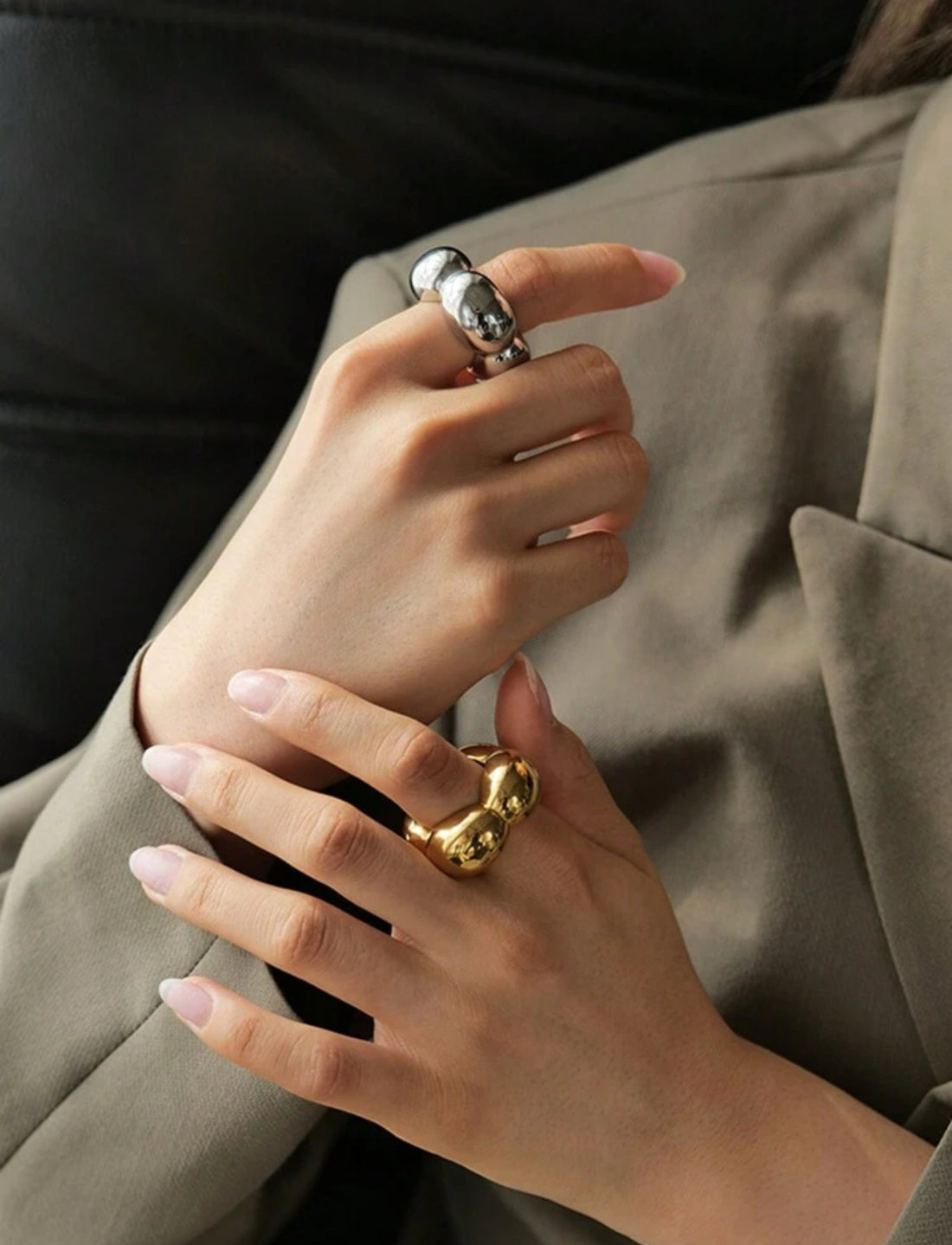 Geometric Bolt 18k Gold Ring - Premium Rings from GRISE NYC - Just $62! Shop now at GRISÉ NYC