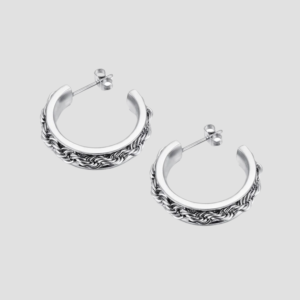 Midi Rope Steel Earrings - Premium Earrings from GRISE NYC - Just $52! Shop now at GRISÉ NYC