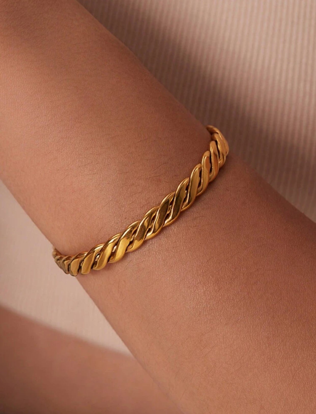 Edgy Braided 18k Gold Cuff Bracelet