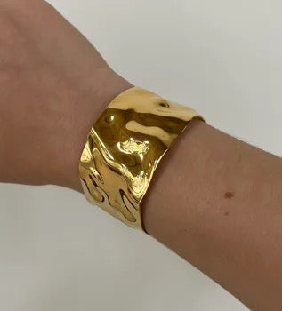 Stainless Steel Aztec 18k Gold Cuff Bracelet - Premium Bracelets from GRISE NYC - Just $52! Shop now at GRISÉ NYC