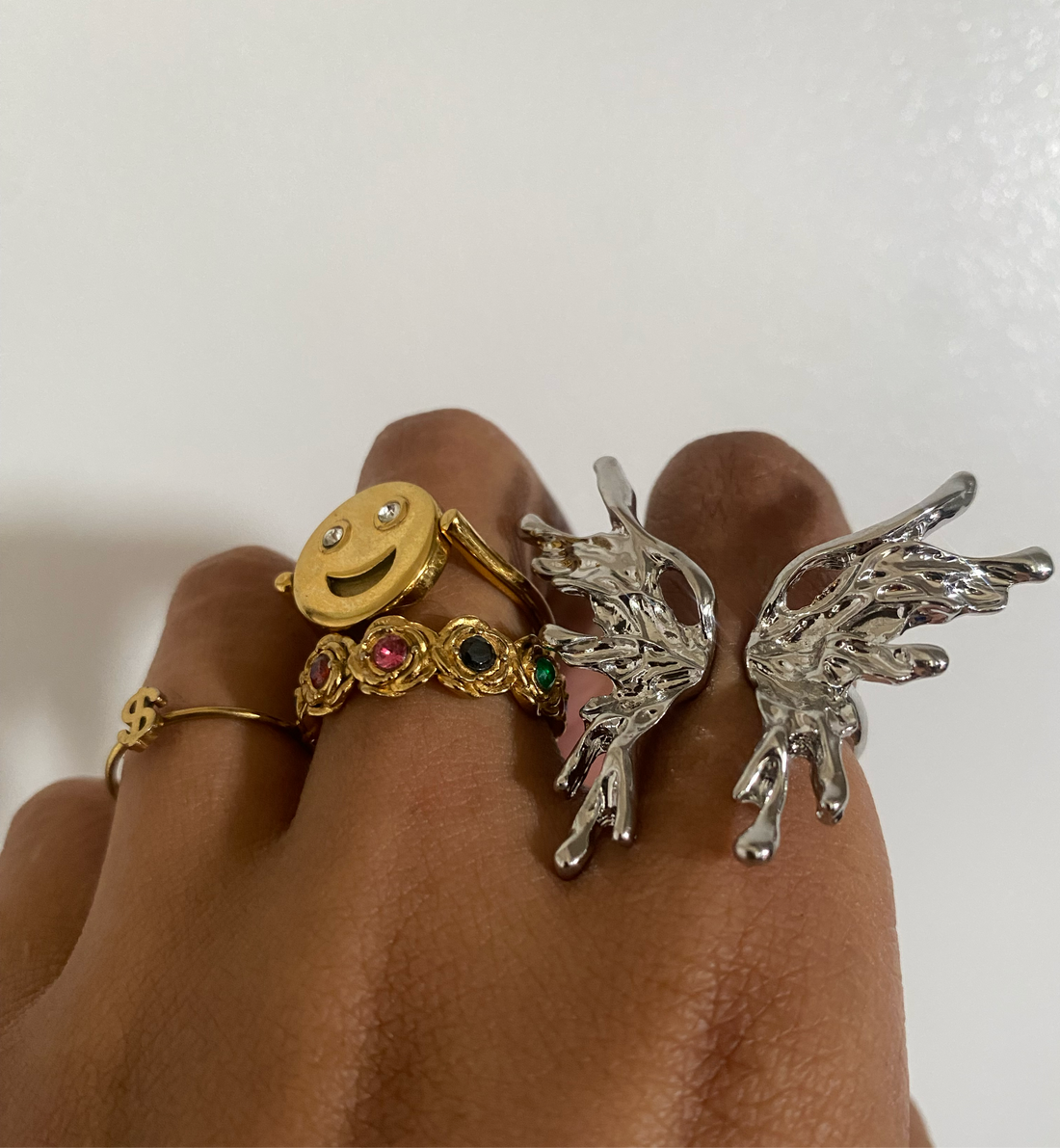 Butterfly Steel Adjustable Ring - Premium Rings from GRISE NYC - Just $48! Shop now at GRISÉ NYC