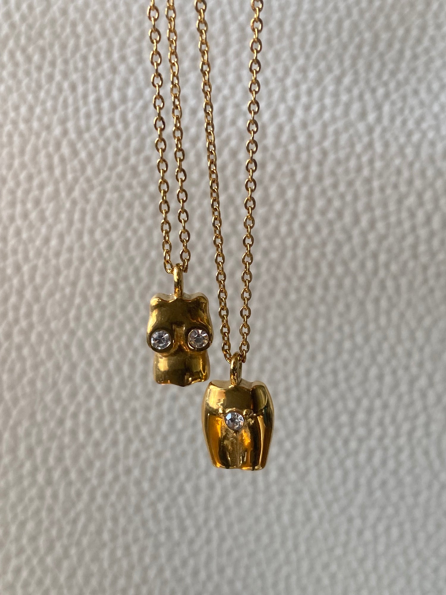 Boobs CZ Gold Dainty Pendant Necklace - GRISÉ NYC 2