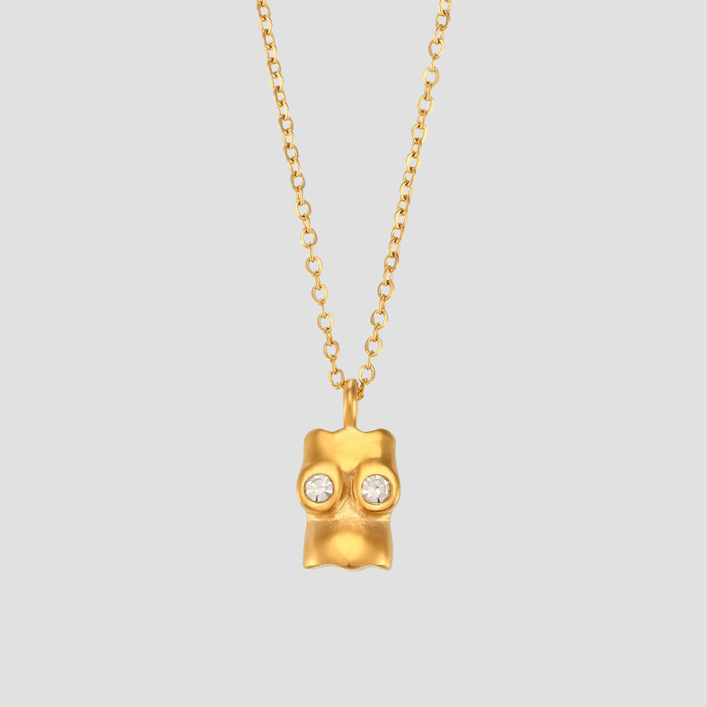 Boobs CZ Gold Dainty Pendant Necklace - GRISÉ NYC 3