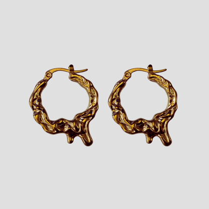 Fuego Drip 18k Gold Hoop Earrings - GRISÉ NYC 1