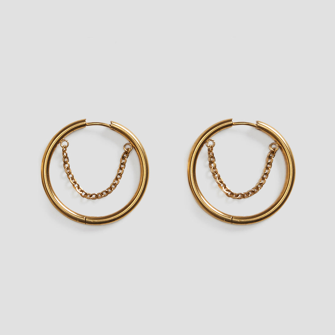 Chain 18k Gold Hoop Earrings - Premium Earrings from GRISE NYC - Just $48! Shop now at GRISÉ NYC