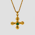 Green Agate 18k Gold Cross Pendant Rope Chain Necklace - Premium Necklaces from GRISE NYC - Just $54! Shop now at GRISÉ NYC