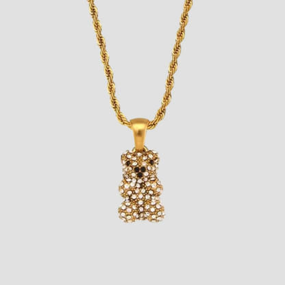 Iced Out Teddy Bear Necklace - Premium Necklaces from GRISE NYC - Just $62! Shop now at GRISÉ NYC