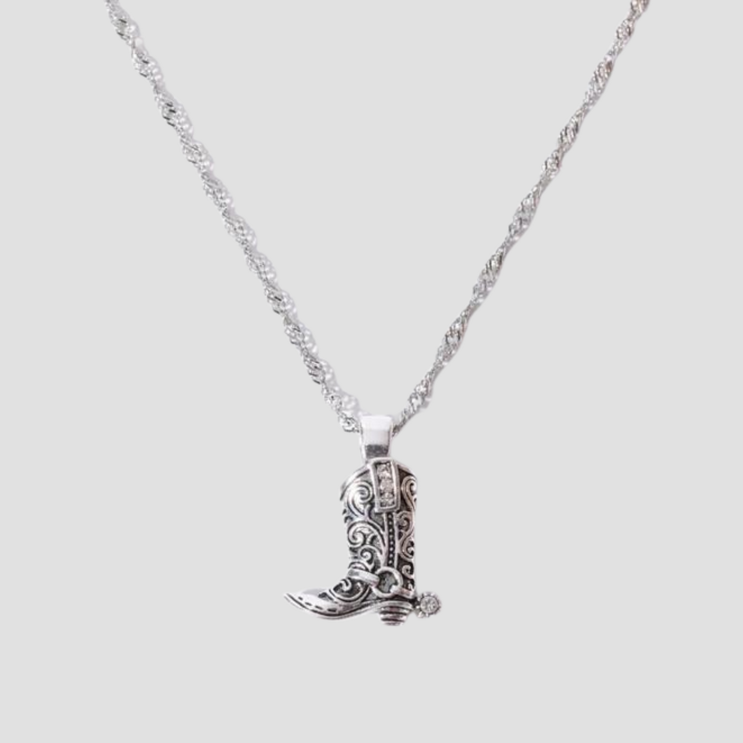 Cowboy Boot Pendant Steel Necklace - GRISÉ NYC 1