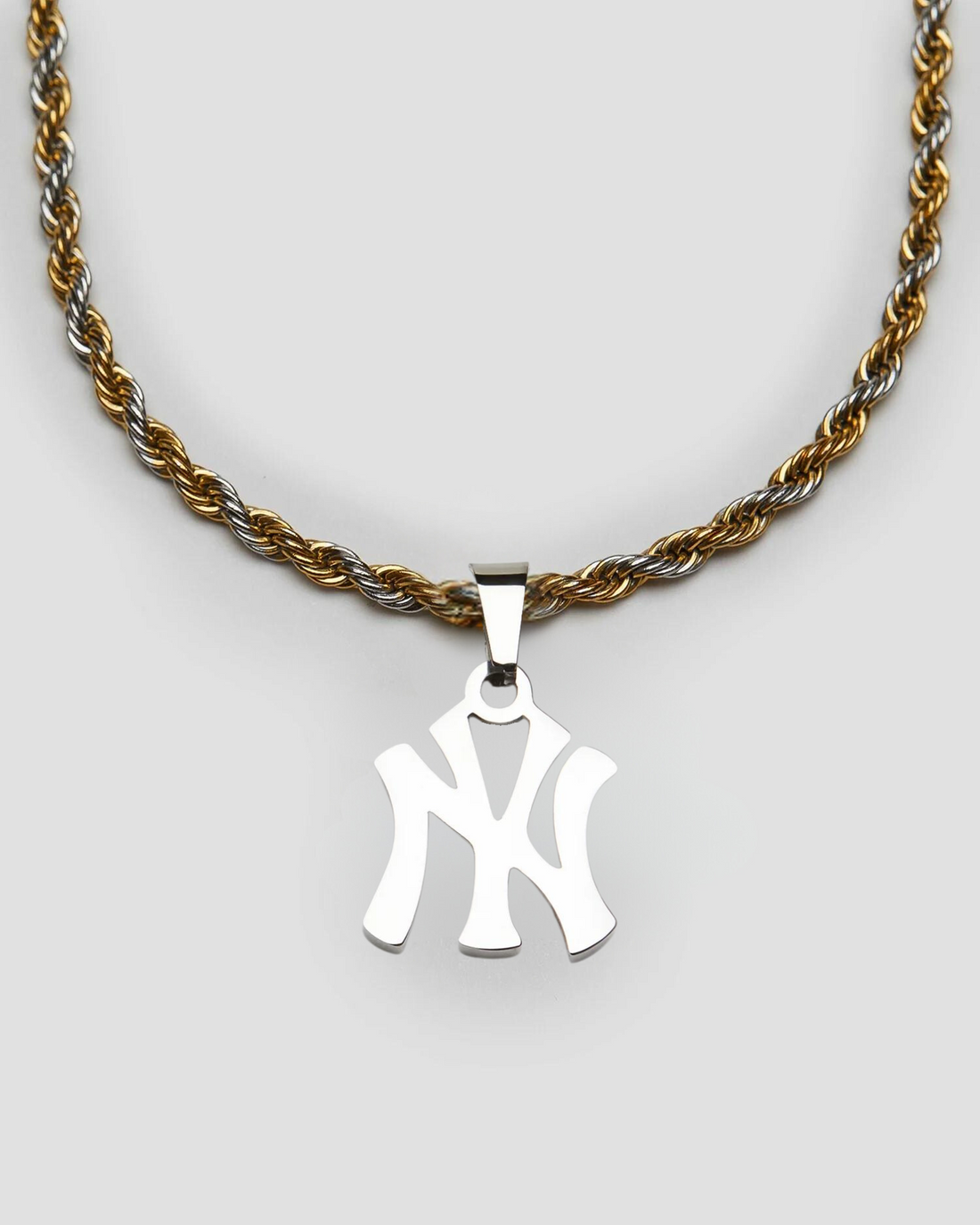 New York Yankees Stainless Steel Pendant 2-Tone Necklace - Premium Necklaces from GRISE NYC - Just $78! Shop now at GRISÉ NYC