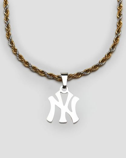 New York Yankees Stainless Steel Pendant 2-Tone Necklace - Premium Necklaces from GRISE NYC - Just $78! Shop now at GRISÉ NYC