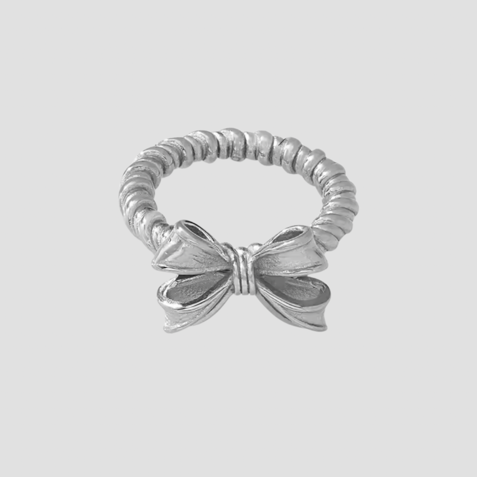 Croquette Bow Steel Ring - Premium Rings from GRISE NYC - Just $52! Shop now at GRISÉ NYC