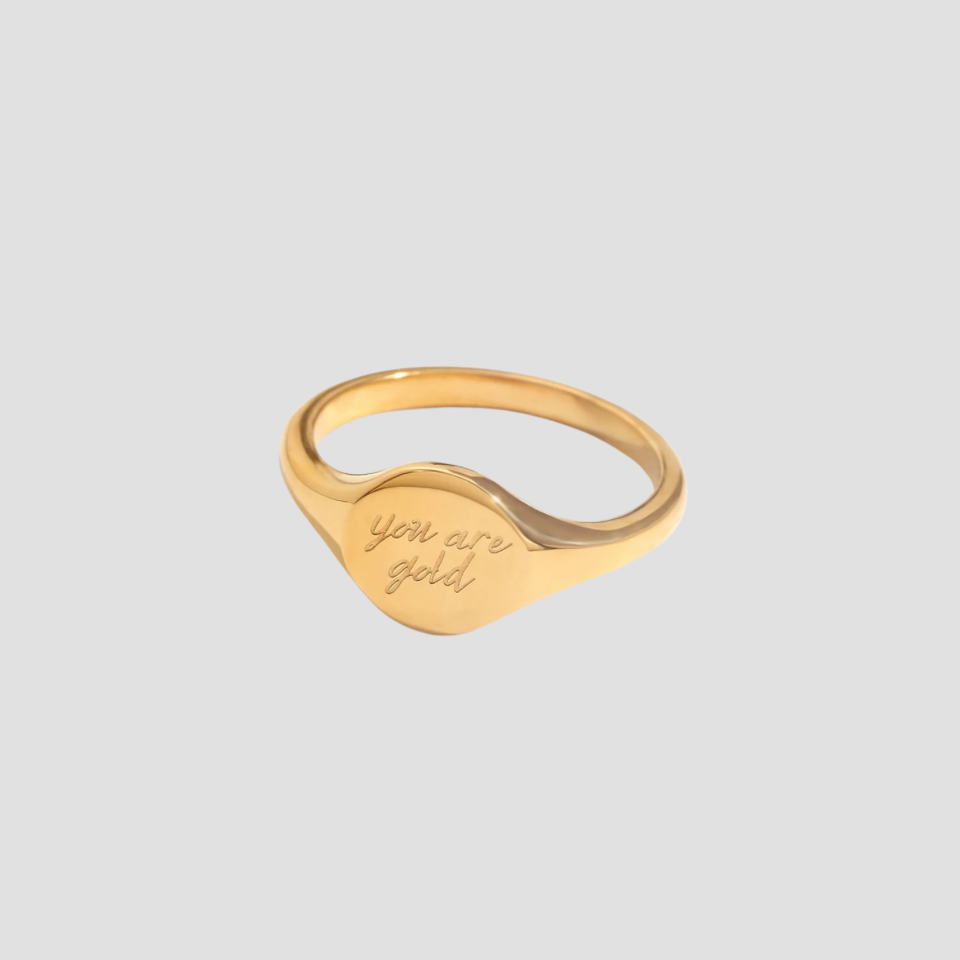 ‘You Are Gold’ Signet Ring - Premium Rings from GRISE NYC - Just $60! Shop now at GRISÉ NYC