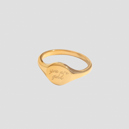 ‘You Are Gold’ Signet Ring - Premium Rings from GRISE NYC - Just $60! Shop now at GRISÉ NYC