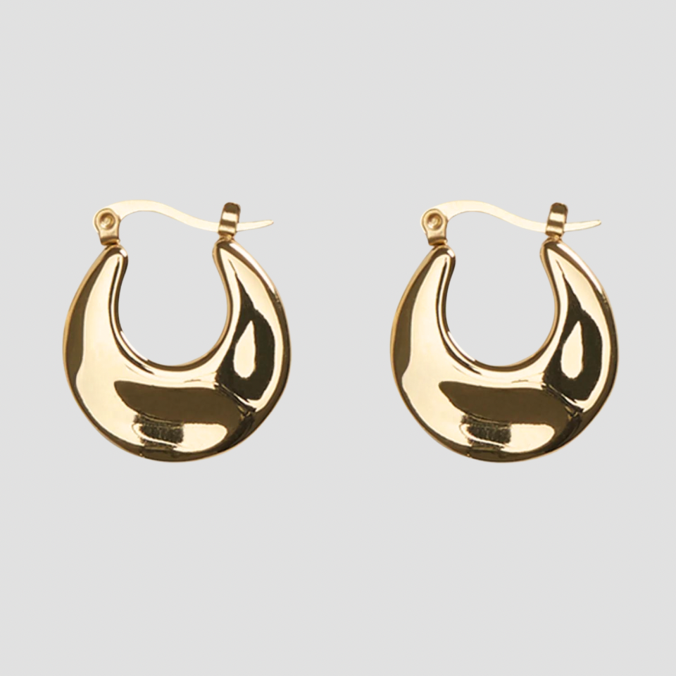 Flat 18k Gold Hoop Earrings - Premium Earrings from GRISE NYC - Just $52! Shop now at GRISÉ NYC