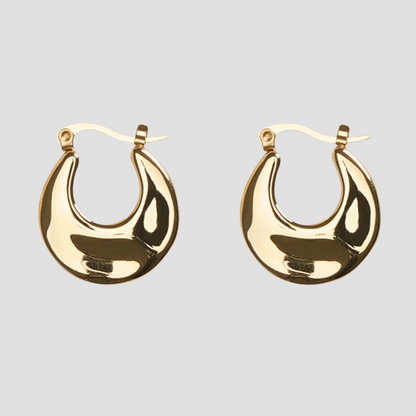 Flat 18k Gold Hoop Earrings - GRISÉ NYC 1