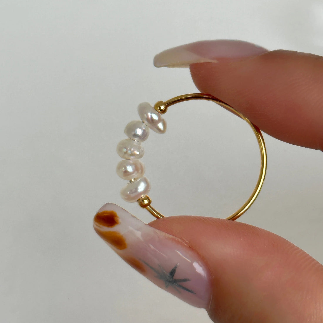 Dainty Fresh Water Pearl 18k Gold Ring | GRISÉ NYC 