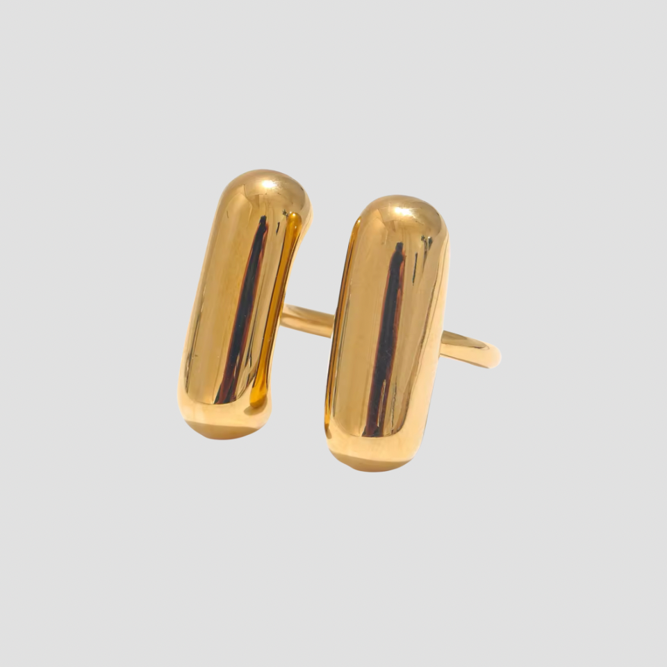 Double Pill 18k Gold Ring - GRISÉ NYC 