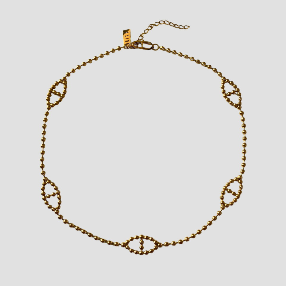 Evil Eye Bead 18k Gold Choker Necklace - Premium Necklaces from GRISE NYC - Just $50! Shop now at GRISÉ NYC