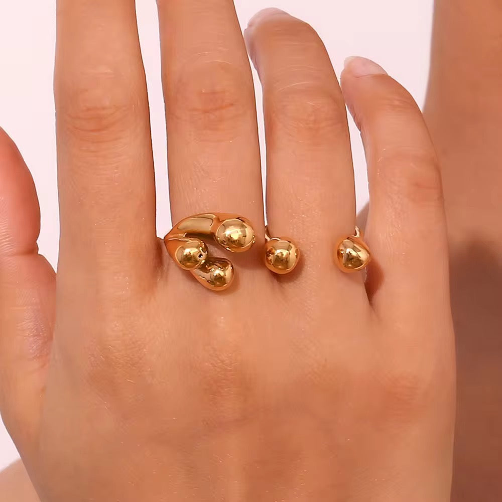 Two-Finger Molecule 18k Gold Ring - GRISÉ NYC 3