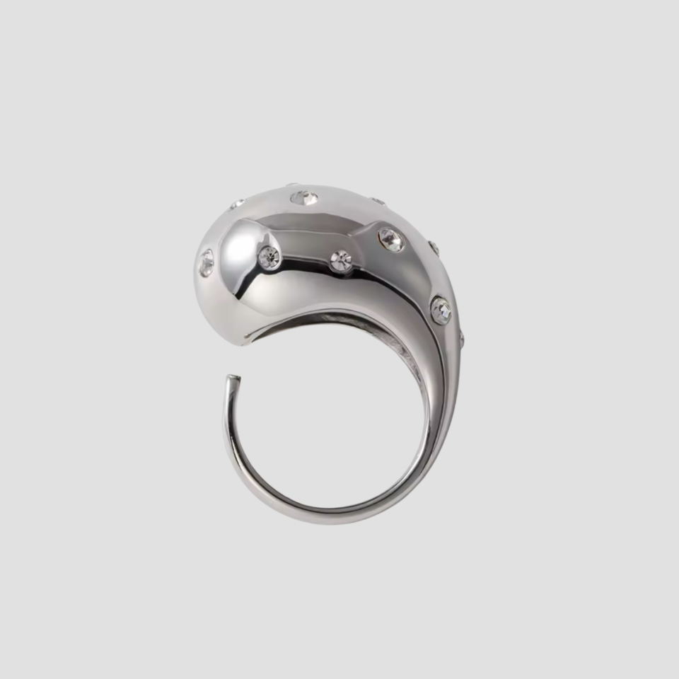 XL Teardrop Gemstone CZ Steel Ring - Premium Rings from GRISE NYC - Just $54! Shop now at GRISÉ NYC