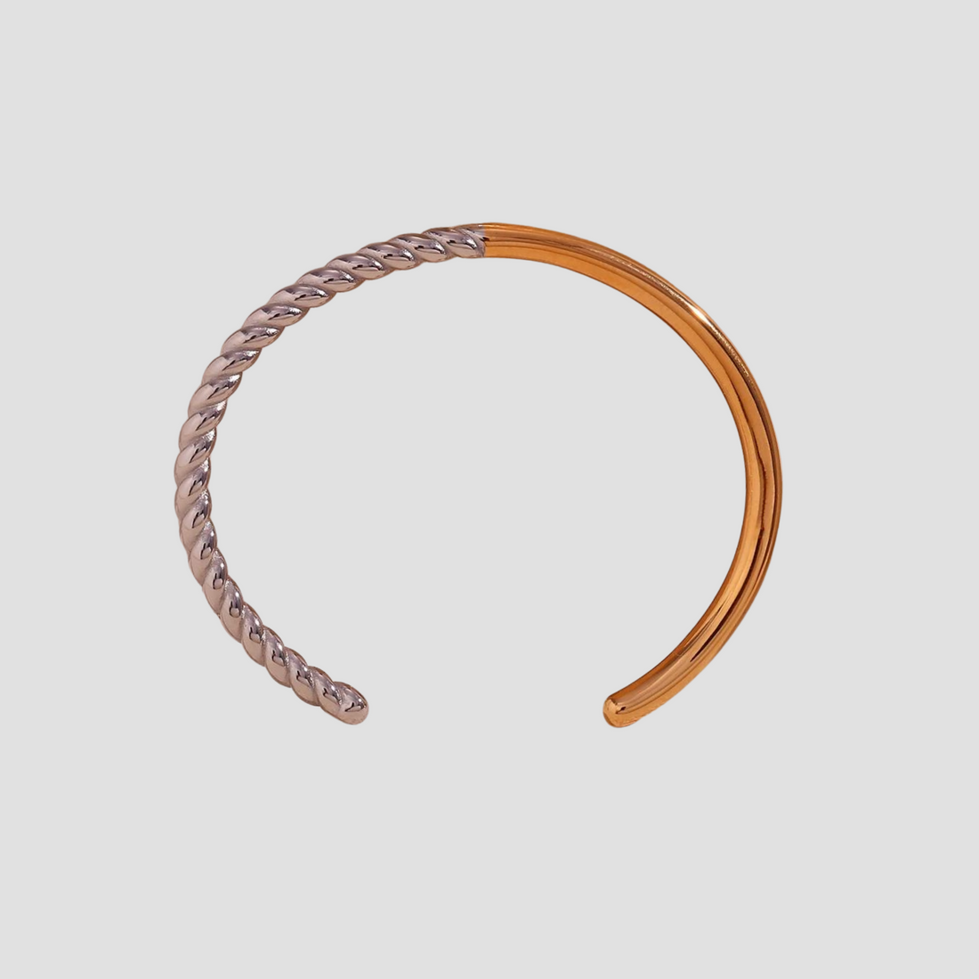 2-Tone Smooth Twist Cuff Bracelet