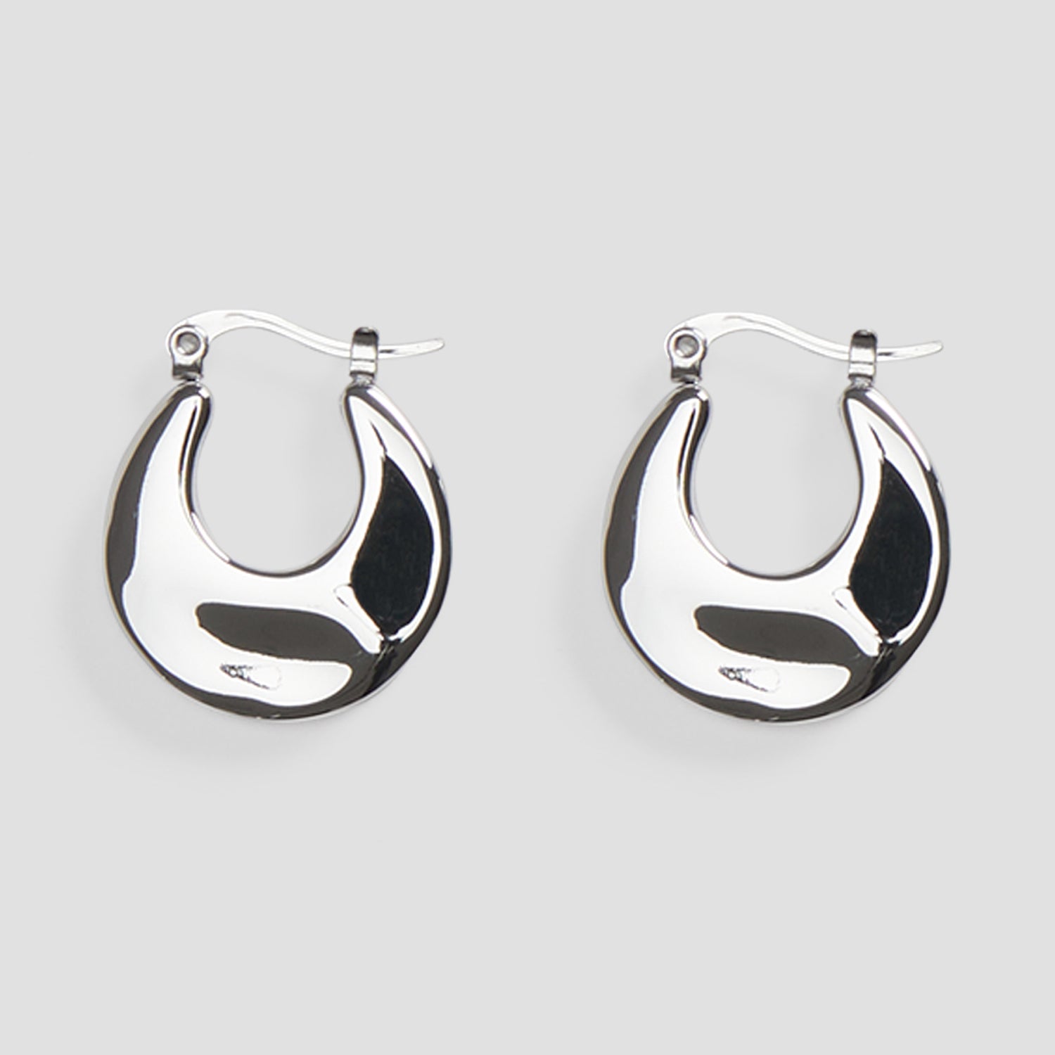 Stainless Steel Flat Hoop Earrings - Premium Earrings from GRISE NYC - Just $52! Shop now at GRISÉ NYC