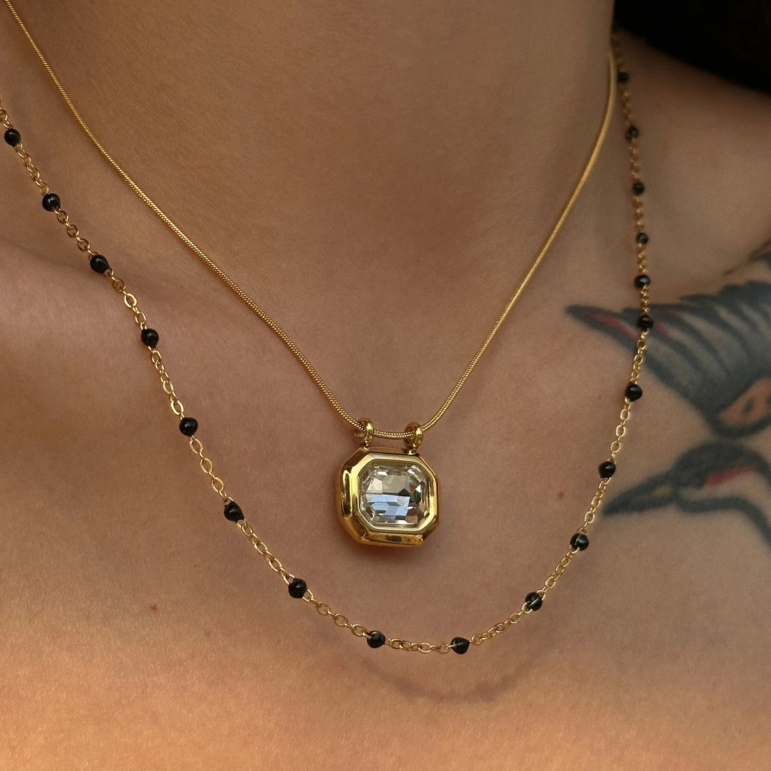 Octo Gemstone Pendant Necklace | GRISÉ NYC 