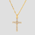 Gemstone Cross Pendant 18k Gold Necklace - GRISÉ NYC 1