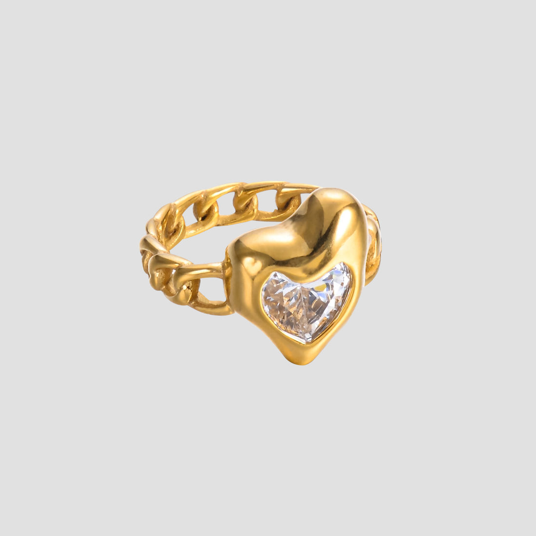 Gemstone Heart Link Ring - GRISÉ NYC 