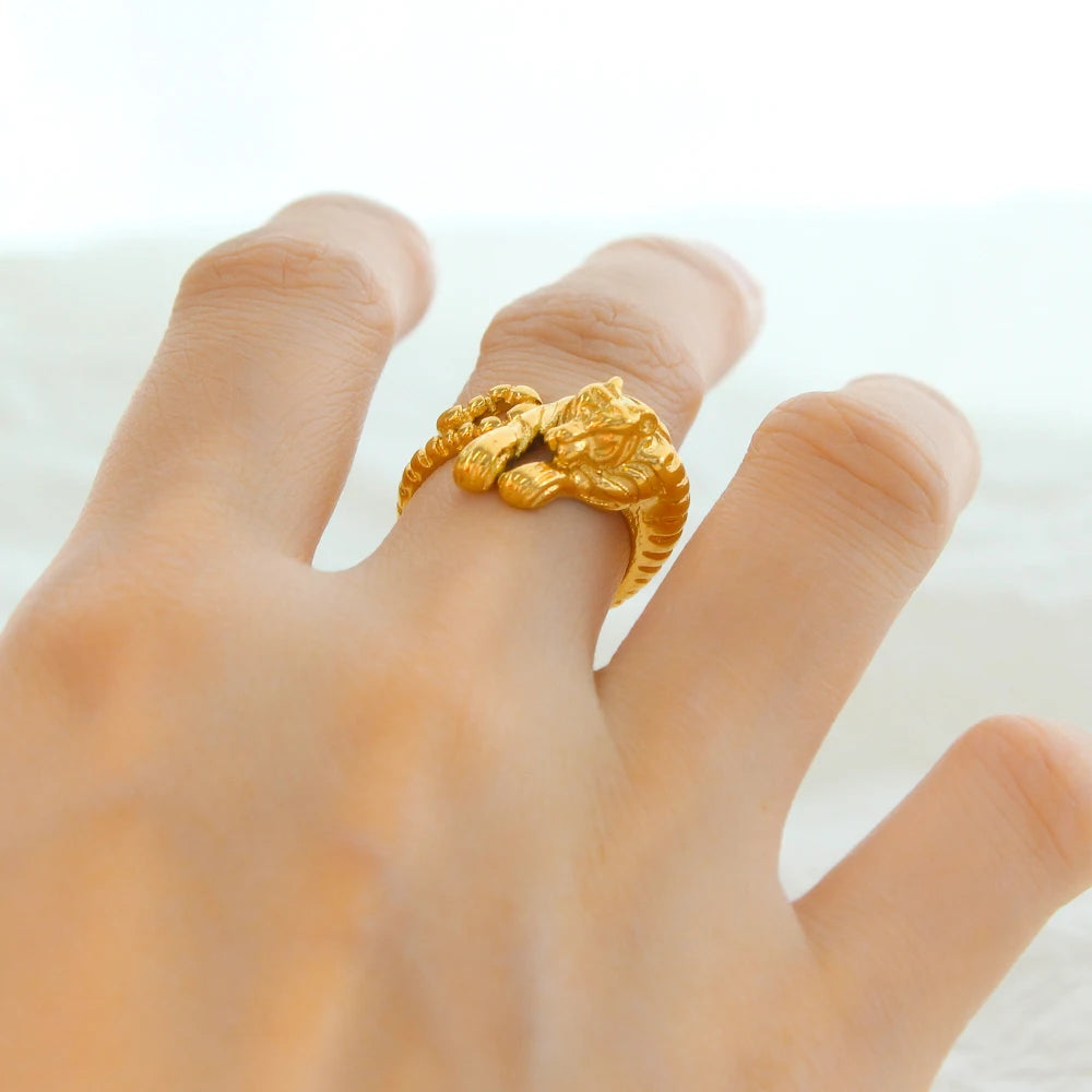 Tiger 18k Gold Ring - Premium Rings from GRISE NYC - Just $48! Shop now at GRISÉ NYC