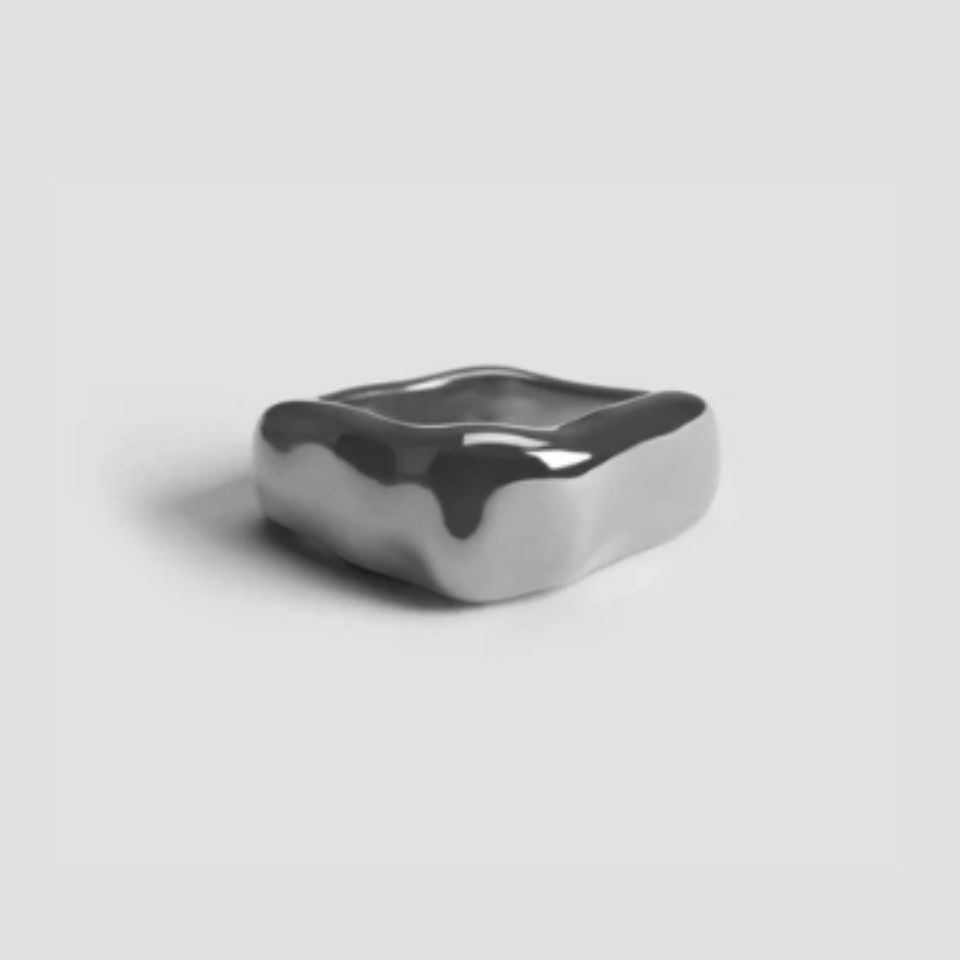 Irregular Square Stainless Steel Ring