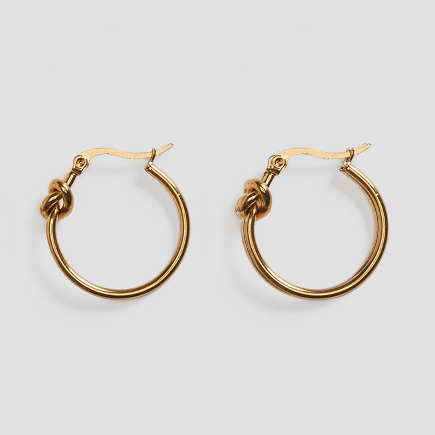 Thin Vintage Knot 18k Gold Hoop Earrings